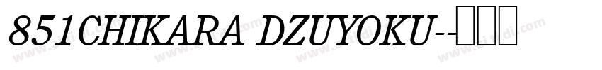 851CHIKARA DZUYOKU-字体转换